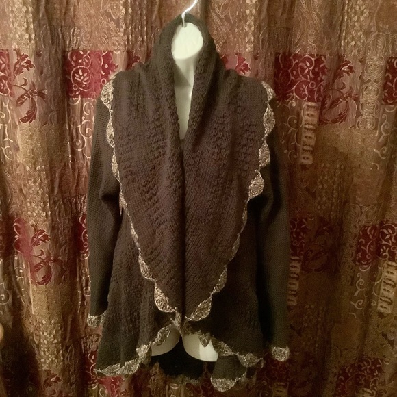 Designer Threads ALPACA made in Peru soft long cardigan sweater S/L NEW - Picture 2 of 10
